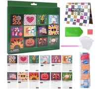 Kit de peinture diamant 2026, calendrier mural à rabat, 12 mois avec liste de choses à faire, art diamant 2026 à faire soi-même pour la décoration de la maison et du bureau