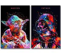 Kit de peinture diamant 5D à faire soi-même - Motif Star Wars - Perles rondes - Pour adultes - Décoration murale - 30,5 x 40,6 cm