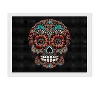 Kit de peinture diamant 5D à faire soi-même pour adultes, débutants, crânes ronds, jour des morts, peinture à points diamantés, peinture à strass, décoration murale pour la maison, le bureau, 30,5 x