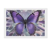 Kit de peinture diamant 5D à faire soi-même pour adultes et débutants - Motif papillon violet - Décoration murale pour la maison et le bureau - 20,3 x 30,5 cm