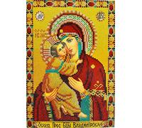 Kit de peinture diamant 5D à faire soi-même pour adultes, « Madonna et enfant » - Kit de broderie au point de croix par numéro - Vierge Marie - Strass - Décoration murale - Cadeau - 30,5 x 40,6 cm