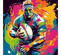 Kit de peinture diamant 5D à faire soi-même pour enfants et adultes, motif joueur de rugby, 2 strass au point de croix, broderie sur toile, toile pour décoration murale, cadeau, 40 x 50 cm
