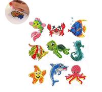Kit De Peinture Diamant 5d À Faire Soi-Même Pour Enfants, Petites Images Complètes, Peinture Diamant Ronde Par Numéros ¿ Monde Aquatique