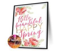 Kit De Peinture Diamant 5d Avec Lettres Rondes, Ensemble De Peinture, Mosaïque, Image, Décor Mural, Strass, Artisanat, Décoration De Maison, Bricolage