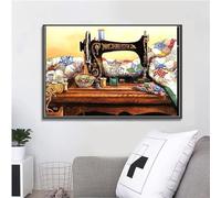 Kit De Peinture Diamant 5d avec Machine à Coudre Et IA, pour Adultes Et Enfants, à Faire Soi-même, pour Décoration Murale, Cadeau d'anniversaire., Round Drill, 80x100cm