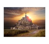Kit de peinture diamant 5D - Château du Mont St Michel (40 x 60 cm) - Kit de peinture diamant par numéro - Kit de broderie diamant à faire soi-même - Décoration murale familiale, cadeau