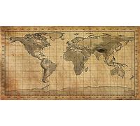 Kit de peinture diamant 5D par numéro DIY Carte Du Monde Rétro 30x60cm 5D Diamant Peinture Complet Broderie Strass Peinture Point De Croix Arts Kit, Salon Stickers Muraux Décor à Maison 12x24in