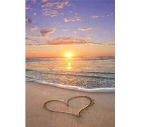 Kit de peinture diamant 5D pour adultes et enfants, Awesocrafts Sunset romantique plage