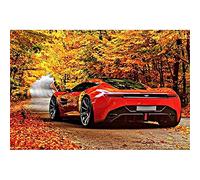 Kit De Peinture Diamant 5D Voiture De Sport Rouge 30x40cm DIY Broderie Diamant Painting Complet Adultes Par Numéro Strass Point De Croix Art,Artisanal Toile Pour la Maison Décoration Murale