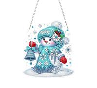 Kit de peinture diamant à faire soi-même, couronne de strass, diamants de Noël, décoration de fenêtre, maison, jardin, kits de suspension murale (diamant simple face) - Bonhomme de neige-4
