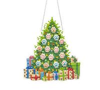 Kit de peinture diamant à faire soi-même, couronne de strass, diamants de Noël, décoration de fenêtre, maison, jardin, kits de suspension murale (diamant simple face) - Arbre de Noël - 3