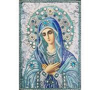 Kit de peinture diamant à faire soi-même pour adultes, motif Vierge Marie 5D, peinture diamant à pois, images en cristal de mère Marie pour décoration murale de la maison, 30 x 40 cm