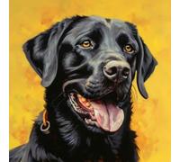 Kit de peinture diamant labrador noir complet pour adultes débutants avec perles en cristal pour décoration murale 35,6 x 35,6 cm