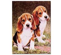Kit de Peinture Diamant par numéro, Chien Beagle 5D DIY Diamond Painting Kits complets Point de Croix en Strass décoration de la Maison pour Le Salon ou la Chambre à Coucher 40x60cm/16x24inch