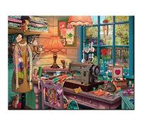 Kit de Peinture Diamant par numéro, Vie Exquise Atelier De Couture 30x40cm 5D DIY Diamond Painting Kits Complets pour Enfants Adultes Strass Broderie Diamant Point de Croix Décoration de Maison