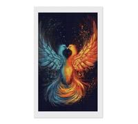 Kit de peinture diamant phénix feu et eau pour adultes et débutants - Perceuse carrée 5D avec outils de bricolage - Décoration murale pour salon, chambre à coucher, bureau - 30,5 x 50,8 cm