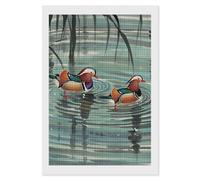 Kit de peinture diamant pour adultes, canards mandarins de style chinois, peinture par numéros pour adultes débutants 5D, peinture à pois carrés en diamant pour décoration murale d'intérieur, 20,3 x