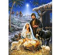 Kit de peinture diamant pour adultes, débutants et enfants, 5D à faire soi-même, peintures religieuses, peinture mosaïque christianisme pour décoration