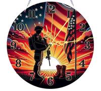 Kit de Peinture Diamant pour Adultes, Set Artistique avec Horloge pour Débutants, Création DIY d'Acryl Diamonds pour Décoration Murale ou Fenêtre, Ornement Horloge 23,8x23,8cm