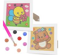 Kit de peinture diamant pour enfants - Lot de 2 motifs aléatoires | Art diamant amusant et sans désordre | Activité créative pour enfants