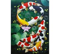 Kit De Peinture Diamant Thème Koi, Broderie Complète 5d, Art, Points De Croix, Décoration D'intérieur