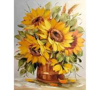 Kit de peinture diamant tournesol 40 x 50 cm 5D plein foret pierres rondes art mural bricolage décoration d'intérieur