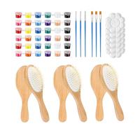 Kit de Peinture DIY pour Brosses à Cheveux en Bois - Brosse à cheveux peinture DIY - Peignez Votre Propre Peigne en Bois - pour Amateurs de Loisirs Créatifs Femmes Adultes Débutantes en Art Familles A