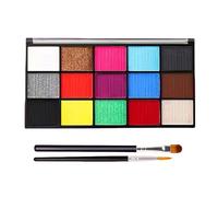 Kit de peinture faciale pour , palette de 15 couleurs, 14,6 x 8,7 x 1,2 cm, ensemble de peintures corporelles lavables, formule sûre, couleurs vives faciles à utiliser pour les danses fantaisie