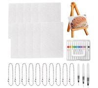 Kit de peinture houppée - Papier à dessin texturé en mousse avec 12 marqueurs, éponge en toile 3D | Merveilleux accessoires d'art pour les activités créatives de vacances, les projets de salle de