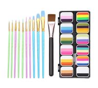 Kit de peinture lavable pour visages - Élégant fonctionnel, portable, compact, 12 couleurs, peinture professionnelle, ergonomique, durable, polyvalent, maquillage arc-en- pour garçon, fille et