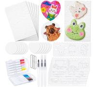 Kit de peinture magique en mousse 3D, comprenant 18 feuilles de papier texturé en mousse, 12 marqueurs de peinture acrylique, 3 stylos pinceaux aquarelle (L, M, S), 18 chaînes de perles et 8 dessins