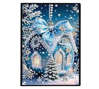 Kit de Peinture Mandala en Diamants, Cahier A5 de 50 Pages, Kit DIY de Peinture en Diamants 5D, Cahier Cristal à Numéros, Bloc-Notes Rhinestone, Carnet de Croquis, Idéal pour Cadeaux Faits