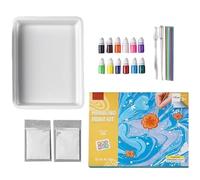 Kit de peinture marbrée pour , kit d'art de peinture marbrée, kit de marbré à l'eau pour papier de tissu, jouets créatifs jouets de Noël pour filles et garçons de 6 7 8 9 10 11 12