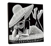 Kit de peinture nacrée à faire soi-même pour femmes élégantes, 30x30 cm, avec cadre, pour les amateurs d'art et pour la décor