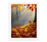 Kit de peinture numérique avec motif écureuil parmi les feuilles d'automne pour adultes - Créez votre propre scène magique - Fournitures d'art sans cadre - 40 x 50 cm