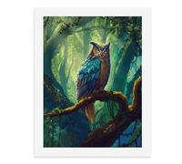 Kit de peinture numérique pour adultes Motif hibou coloré perché dans une forêt luxuriante Pour adultes Créez votre propre scène magique Fournitures d'art sans cadre 40 x 50 cm