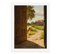 Kit de peinture par numéros A Golden Retriever Peers Through a Open Door Digital Painting Kit pour adultes Créez votre propre scène magique Fournitures d'art sans cadre 40 x 50 cm
