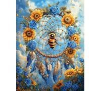 Kit de peinture par numéros - Attrape rêves et abeille - 50x70cm v-29