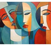 Kit de peinture par numéros pour adulte - Peinture abstraite par numéros pour débutants - Peinture acrylique avec 6 pinceaux - Peinture à l'huile - Artisanat pour décoration murale - (100 x 75 cm