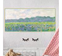 Kit de peinture par numéros pour adultes Champ d'iris jaunes à Giverny par Claude Monet Kit de peinture à l'huile par numéros pour décoration d'intérieur Cadeaux