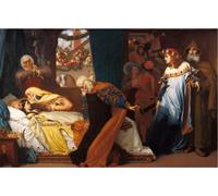 Kit de peinture par numéros pour adultes Frederic Leighton La mort feignée de Juliette 》 Kit de peinture à l'huile par numéros pour décoration d'intérieur Cadeaux