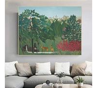 Kit de peinture par numéros pour adultes Henri·Rousseau《La cascade》 Kit de peinture à l'huile par numéros pour décoration d'intérieur Cadeaux