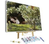 Kit de peinture par numéros pour adultes - Peinture à la rose par Peder Severin Kroyer - Kit de peinture par numéros encadrée et chevalet pour débutants