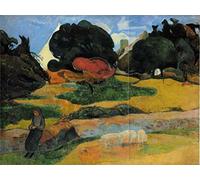 Kit de peinture par numéros pour adultes The Swineherd par Paul Gauguin - Kits de peinture sur toile - Cadeaux d'art pour décoration d'intérieur