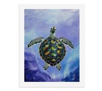Kit de peinture par numéros - Tortue de mer colorée nageant dans l'océan - Kit de peinture numérique pour adultes - Créez votre propre scène magique - Fournitures d'art sans cadre - 40 x 50 cm