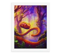 Kit de peinture par numéros - Un serpent coloré dans une forêt vibrante - Kit de peinture numérique pour adultes - Créez votre propre scène magique - Fournitures d'art sans cadre - 40 x 50 cm