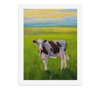 Kit de peinture par numéros - Vache debout dans un champ vert vif - Kit de peinture numérique pour adultes - Créez votre propre scène magique - Fournitures d'art sans cadre - 40 x 50 cm