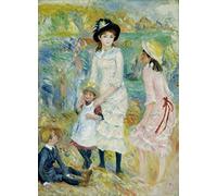 Kit de peinture Pierre Auguste Renoir Enfants sur le bord de la mer Guernesey DIY 5D Full Drill Dots Peintures Art Décoration murale 40,6 x 50,8 cm