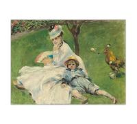 Kit de peinture Pierre Auguste Renoir - Madame Monet et son fils - Bricolage 5D - Pois - Décoration murale - 40,6 x 50,8 cm