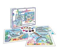 Sentosphère – Kit peinture Aquarellum Dauphins – Peinture aquarellable magique – Dès 7 ans